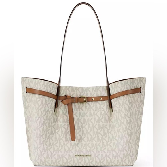 Michael Kors Cream and Tan Signature Tote